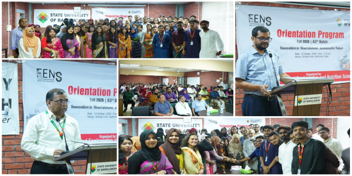 State University of Bangladesh Welcomes 63rd Batch of Food Engineering & Nutrition Science Students