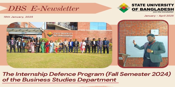 Department of Business Studies (DBS) has released the DBS E-Newsletter for the months of Jan. to Apr. of 2025.